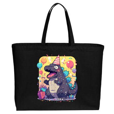 Cute Happy Birthday Japanese Kaiju Monster Epic Party Cotton Canvas Jumbo Tote