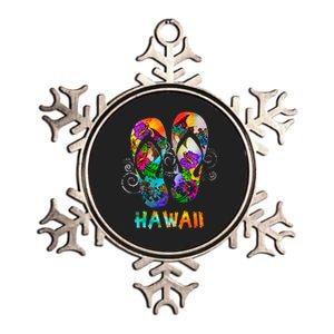 Cute Hawaii Beach Flipflops Hawaiian Island Cruise Vacay Metallic Star Ornament