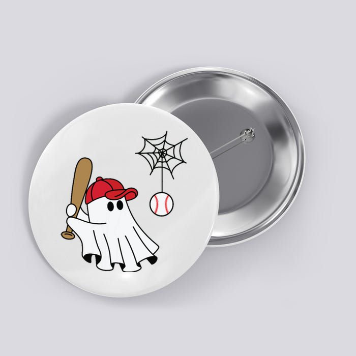 Cute Halloween Baseball Ghost Game Day Baseball Lover Button