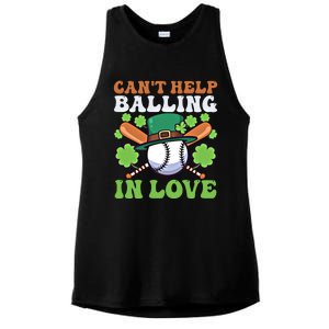 CanT Help Balling In Love Design St Patricks Baseball Gift Ladies PosiCharge Tri-Blend Wicking Tank