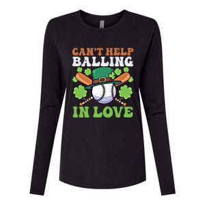 CanT Help Balling In Love Design St Patricks Baseball Gift Womens Cotton Relaxed Long Sleeve T-Shirt