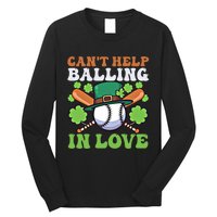 CanT Help Balling In Love Design St Patricks Baseball Gift Long Sleeve Shirt