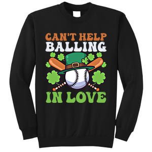 CanT Help Balling In Love Design St Patricks Baseball Gift Sweatshirt