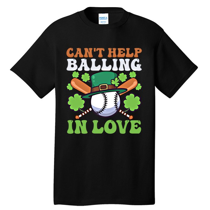 CanT Help Balling In Love Design St Patricks Baseball Gift Tall T-Shirt