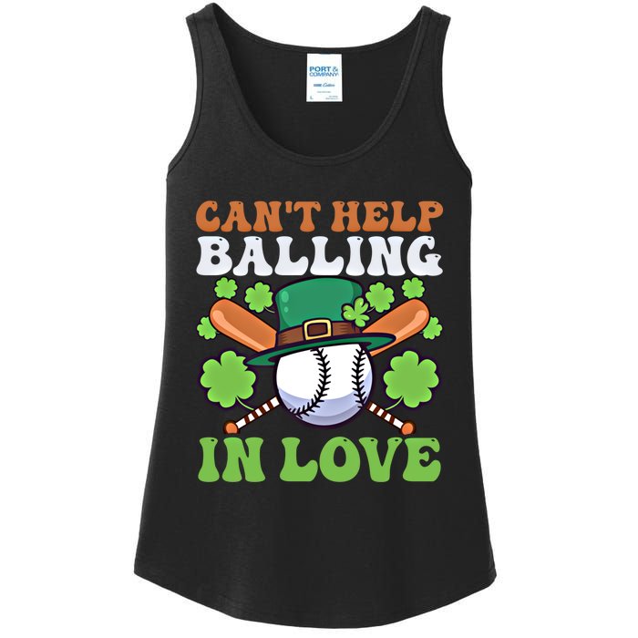 CanT Help Balling In Love Design St Patricks Baseball Gift Ladies Essential Tank