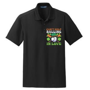 CanT Help Balling In Love Design St Patricks Baseball Gift Dry Zone Grid Polo