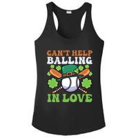 CanT Help Balling In Love Design St Patricks Baseball Gift Ladies PosiCharge Competitor Racerback Tank