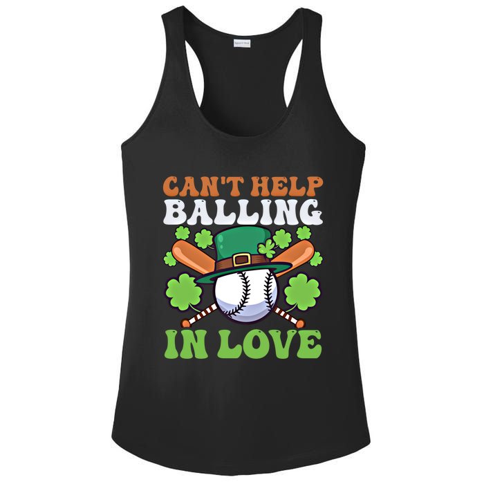 CanT Help Balling In Love Design St Patricks Baseball Gift Ladies PosiCharge Competitor Racerback Tank