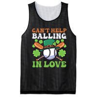 CanT Help Balling In Love Design St Patricks Baseball Gift Mesh Reversible Basketball Jersey Tank