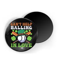 CanT Help Balling In Love Design St Patricks Baseball Gift Magnet