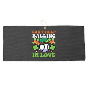 CanT Help Balling In Love Design St Patricks Baseball Gift Large Microfiber Waffle Golf Towel