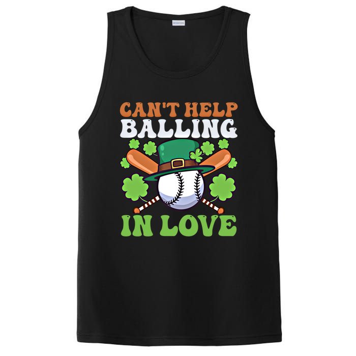 CanT Help Balling In Love Design St Patricks Baseball Gift PosiCharge Competitor Tank