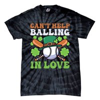 CanT Help Balling In Love Design St Patricks Baseball Gift Tie-Dye T-Shirt