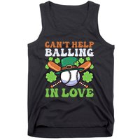 CanT Help Balling In Love Design St Patricks Baseball Gift Tank Top