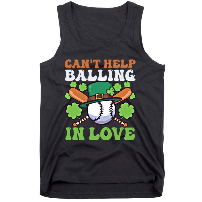 CanT Help Balling In Love Design St Patricks Baseball Gift Tank Top