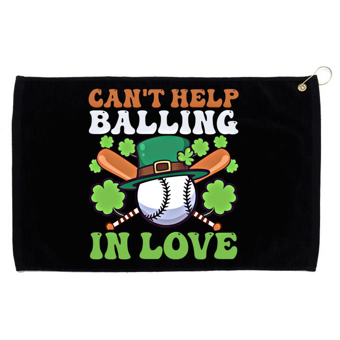 CanT Help Balling In Love Design St Patricks Baseball Gift Grommeted Golf Towel