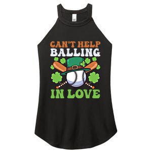 CanT Help Balling In Love Design St Patricks Baseball Gift Women's Perfect Tri Rocker Tank