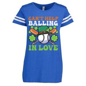 CanT Help Balling In Love Design St Patricks Baseball Gift Enza Ladies Jersey Football T-Shirt