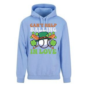 CanT Help Balling In Love Design St Patricks Baseball Gift Unisex Surf Hoodie