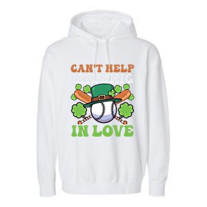 CanT Help Balling In Love Design St Patricks Baseball Gift Garment-Dyed Fleece Hoodie