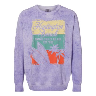 Cool Huntington Beach Surfing Competitions Colorblast Crewneck Sweatshirt