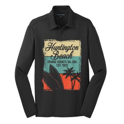 Cool Huntington Beach Surfing Competitions Silk Touch Performance Long Sleeve Polo