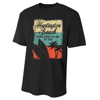 Cool Huntington Beach Surfing Competitions Performance Sprint T-Shirt