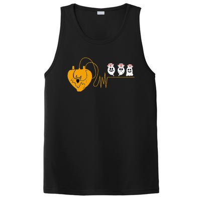 Cute Halloween Bat Heartbeat Ghost Nurse Team Costume PosiCharge Competitor Tank