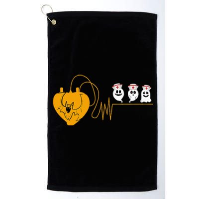 Cute Halloween Bat Heartbeat Ghost Nurse Team Costume Platinum Collection Golf Towel