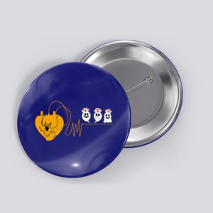 Cute Halloween Bat Heartbeat Ghost Nurse Team Costume Button