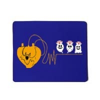 Cute Halloween Bat Heartbeat Ghost Nurse Team Costume Mousepad