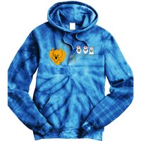 Cute Halloween Bat Heartbeat Ghost Nurse Team Costume Tie Dye Hoodie