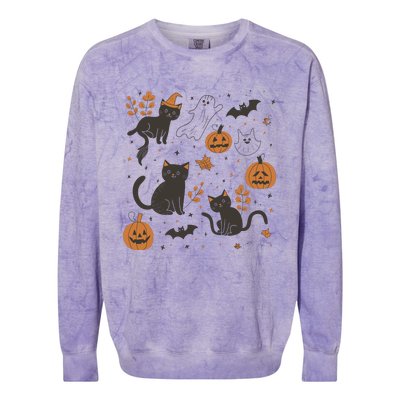 Cat Hallowen Colorblast Crewneck Sweatshirt