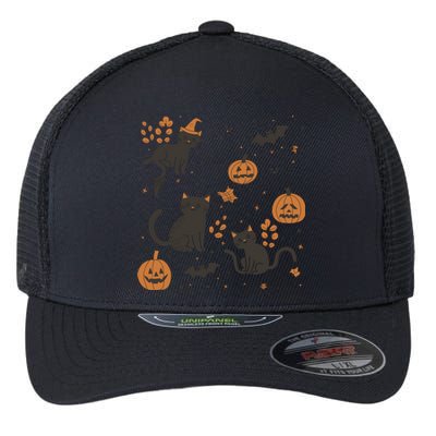 Cat Hallowen Flexfit Unipanel Trucker Cap