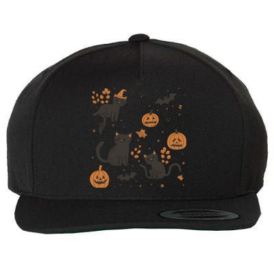 Cat Hallowen Wool Snapback Cap