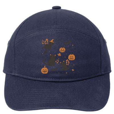 Cat Hallowen 7-Panel Snapback Hat