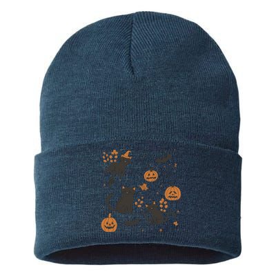 Cat Hallowen Sustainable Knit Beanie