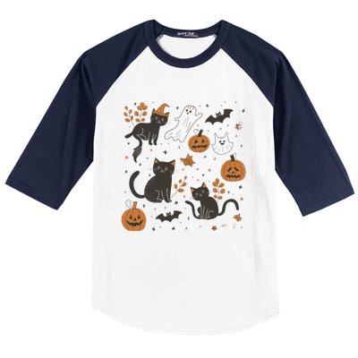 Cat Hallowen Baseball Sleeve Shirt