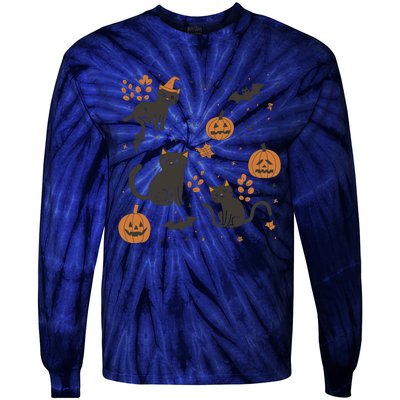 Cat Hallowen Tie-Dye Long Sleeve Shirt