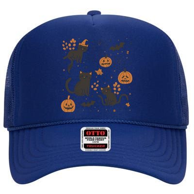 Cat Hallowen High Crown Mesh Back Trucker Hat