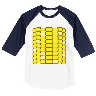 Corn Halloween Costume Funny Foodie Farmer Baseball Sleeve Shirt