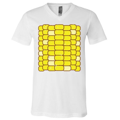 Corn Halloween Costume Funny Foodie Farmer V-Neck T-Shirt