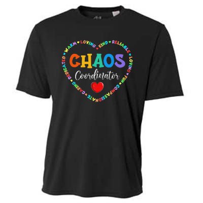 Cute Heart Chaos Coordinator Funny First Day of School Cooling Performance Crew T-Shirt