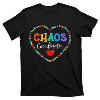 Cute Heart Chaos Coordinator Funny First Day of School T-Shirt