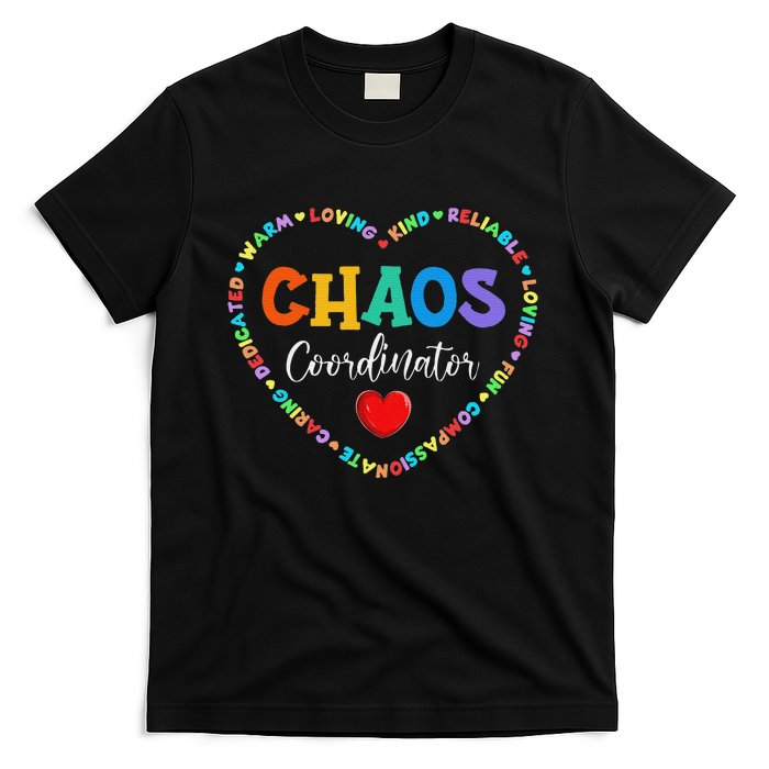 Cute Heart Chaos Coordinator Funny First Day of School T-Shirt