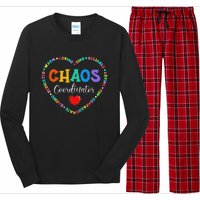 Cute Heart Chaos Coordinator Funny First Day of School Long Sleeve Pajama Set