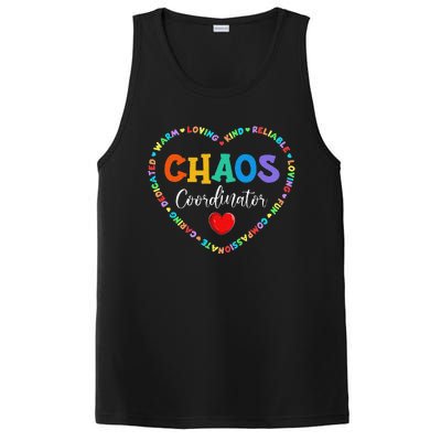 Cute Heart Chaos Coordinator Funny First Day of School PosiCharge Competitor Tank