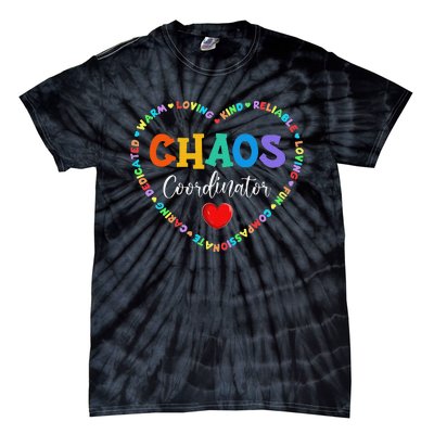 Cute Heart Chaos Coordinator Funny First Day of School Tie-Dye T-Shirt