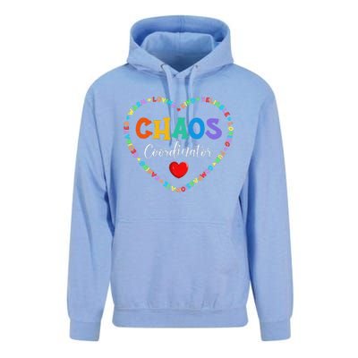 Cute Heart Chaos Coordinator Funny First Day of School Unisex Surf Hoodie