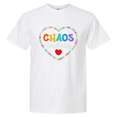 Cute Heart Chaos Coordinator Funny First Day of School Garment-Dyed Heavyweight T-Shirt